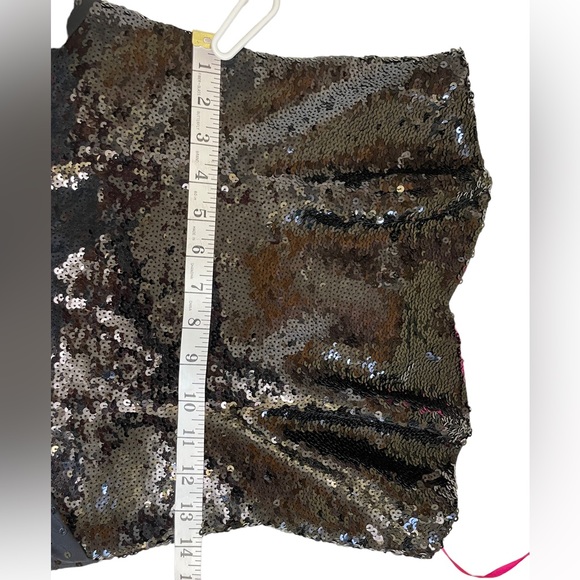 Betsey Johnson Black Sequin Dress Size 6 Fits Size 4 Strapless or with Straps - Picture 15 of 16